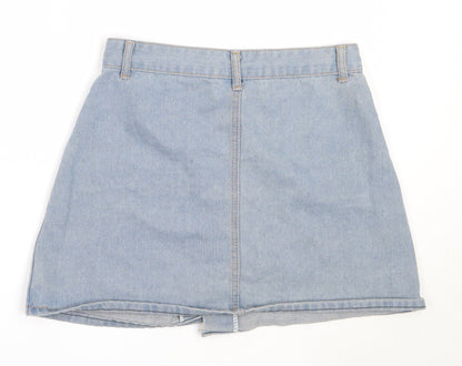 Womens UK Size L Preworn Mini Denim Skirt