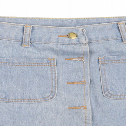 Womens UK Size L Preworn Mini Denim Skirt