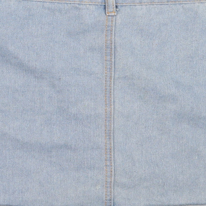 Womens UK Size L Preworn Mini Denim Skirt