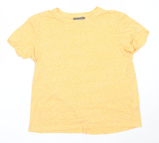 Primark Womens Yellow  Polyester Basic T-Shirt Size M Round Neck