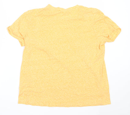 Primark Womens Yellow  Polyester Basic T-Shirt Size M Round Neck