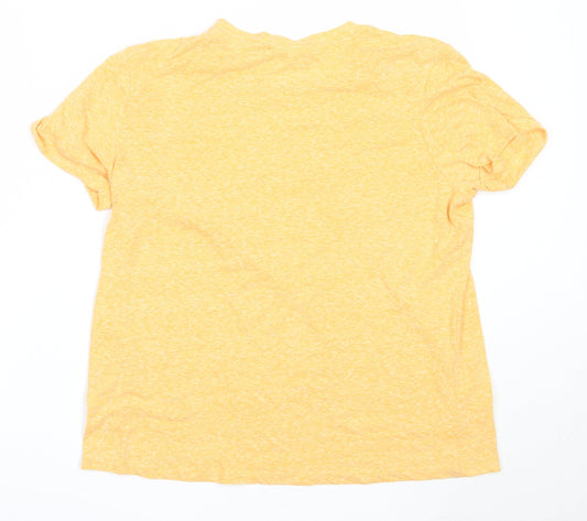 Primark Womens Yellow  Polyester Basic T-Shirt Size M Round Neck