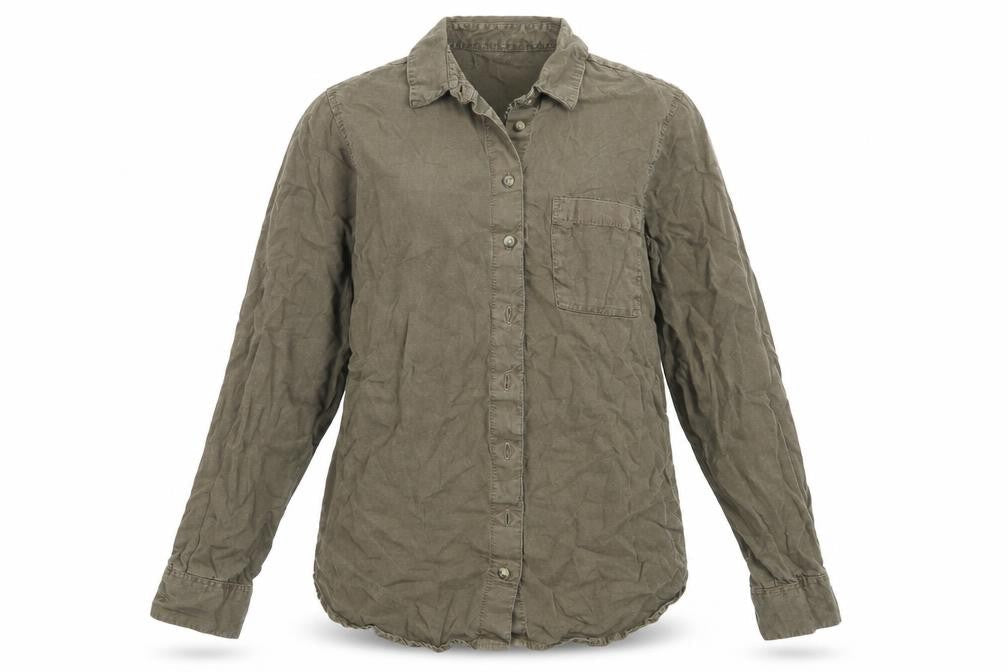 Womens UK Size 10 Papaya Green Basic Button-Up