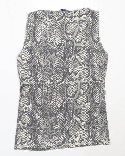 Womens UK Size M Zara Grey Basic Tank