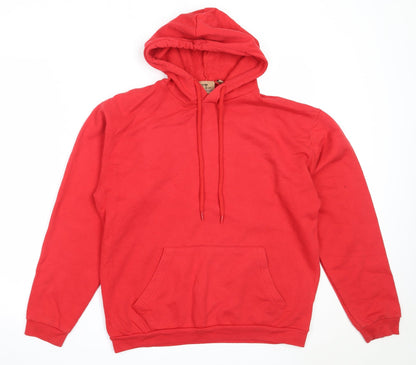 KT UK Womens Red  Cotton Pullover Hoodie Size M