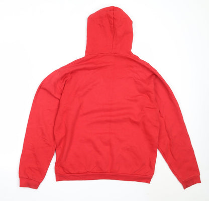 KT UK Womens Red  Cotton Pullover Hoodie Size M