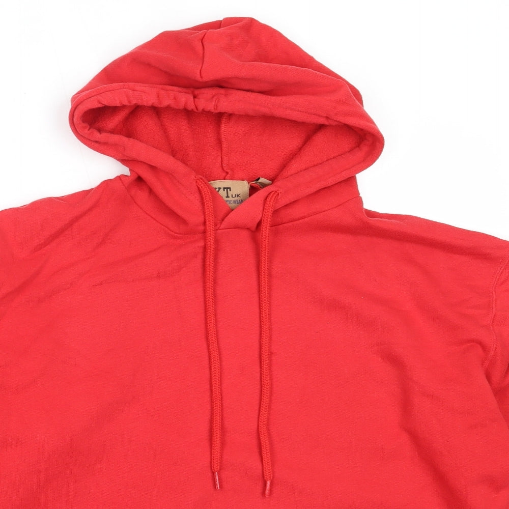 KT UK Womens Red  Cotton Pullover Hoodie Size M