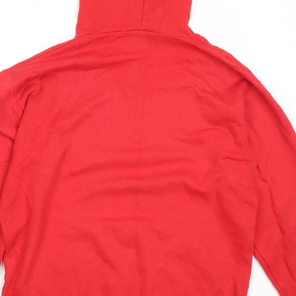 KT UK Womens Red  Cotton Pullover Hoodie Size M