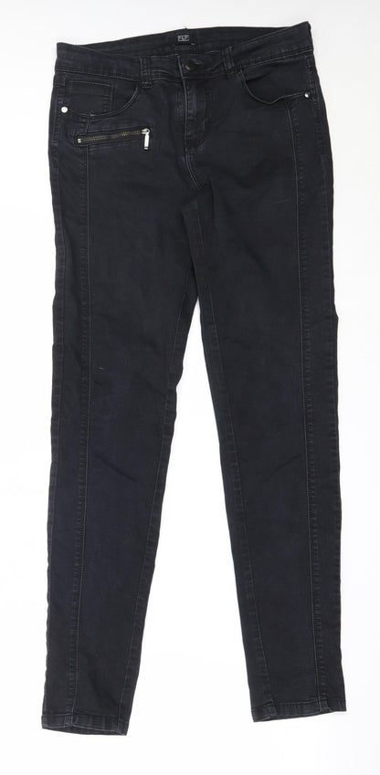 F&F Womens Black  Cotton Skinny Jeans Size 10 L30 in Regular