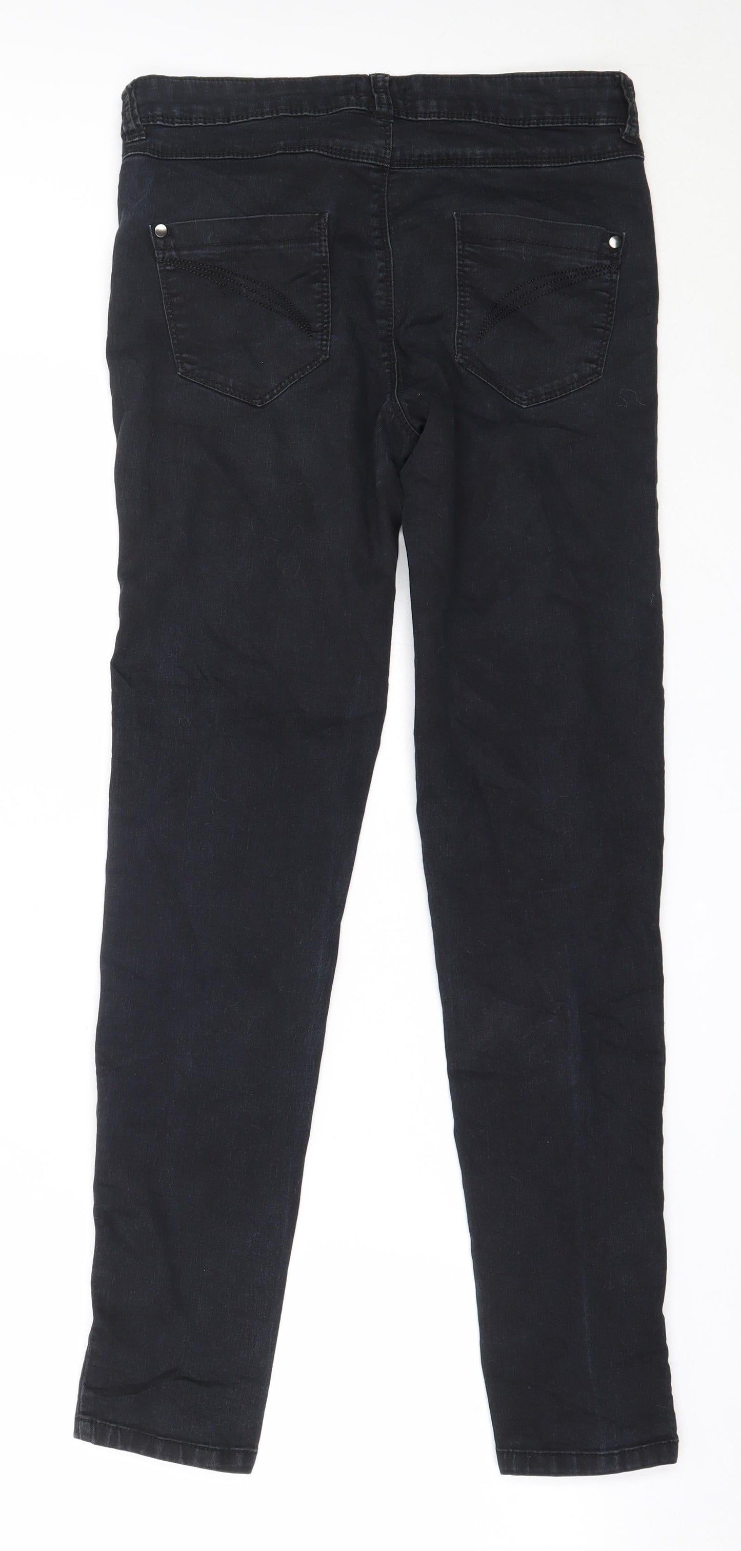 F&F Womens Black  Cotton Skinny Jeans Size 10 L30 in Regular