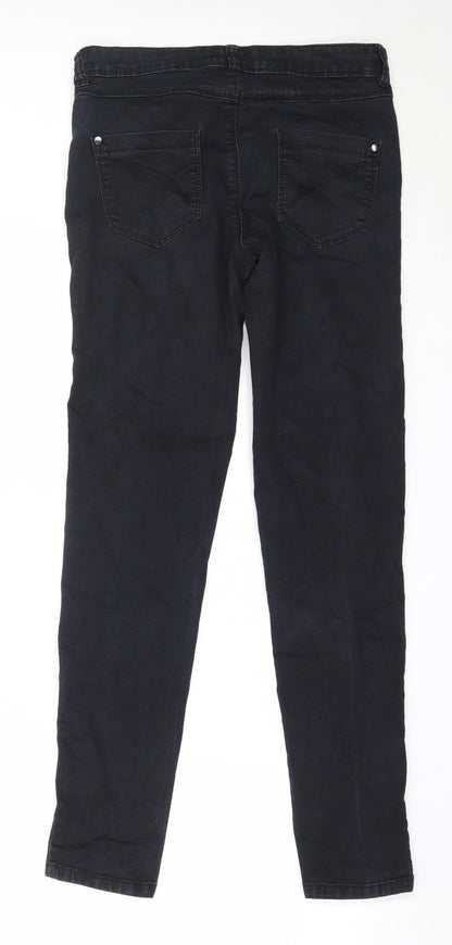 F&F Womens Black  Cotton Skinny Jeans Size 10 L30 in Regular