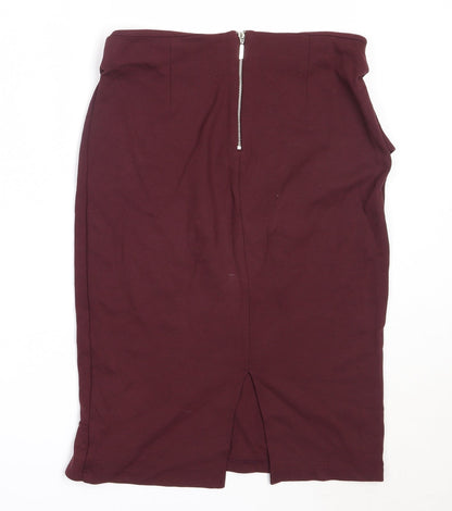 Marks and Spencer Womens Purple  Viscose Straight & Pencil Skirt Size 10