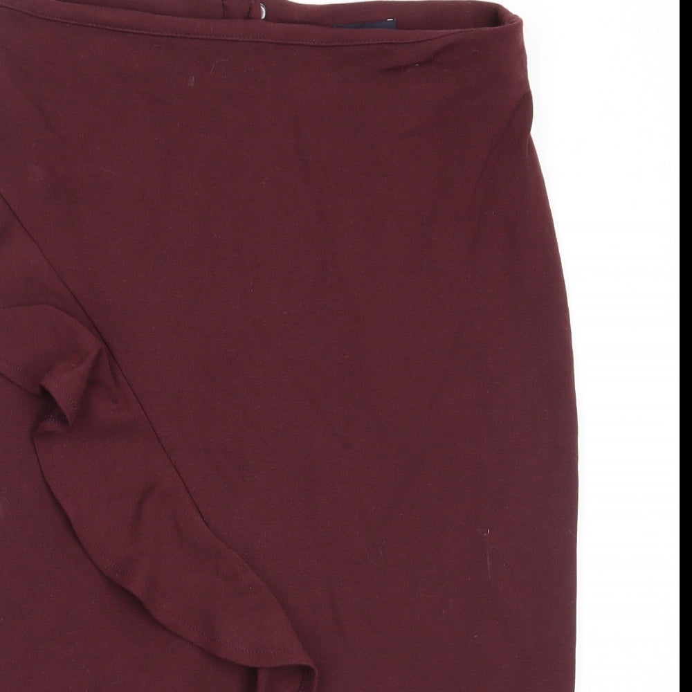 Marks and Spencer Womens Purple  Viscose Straight & Pencil Skirt Size 10