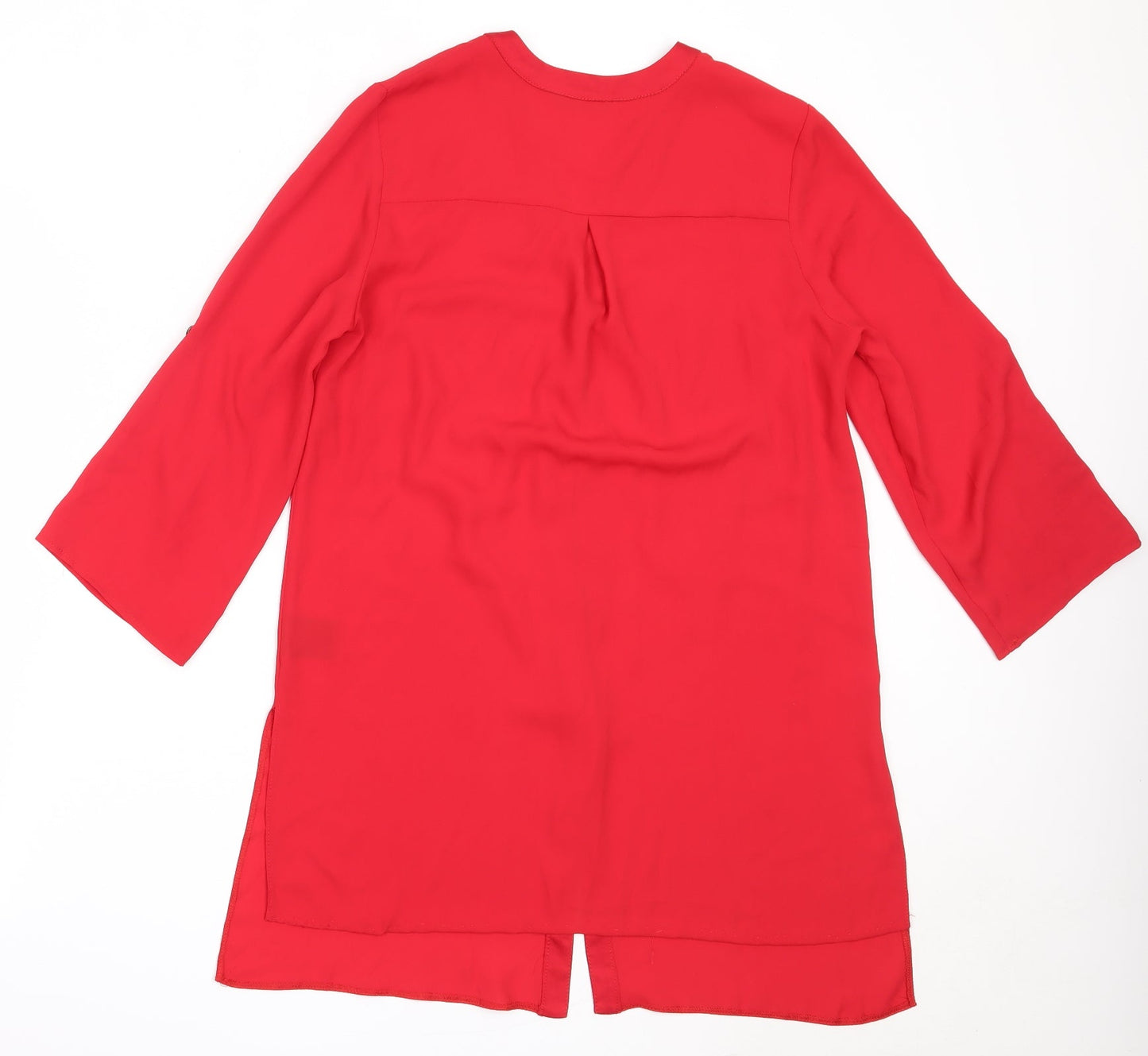 Womens UK Size 10 Roman Red Basic Button-Up
