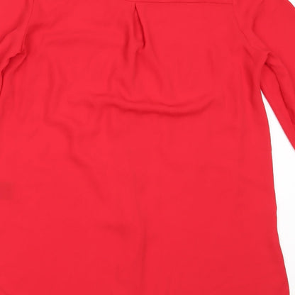 Womens UK Size 10 Roman Red Basic Button-Up