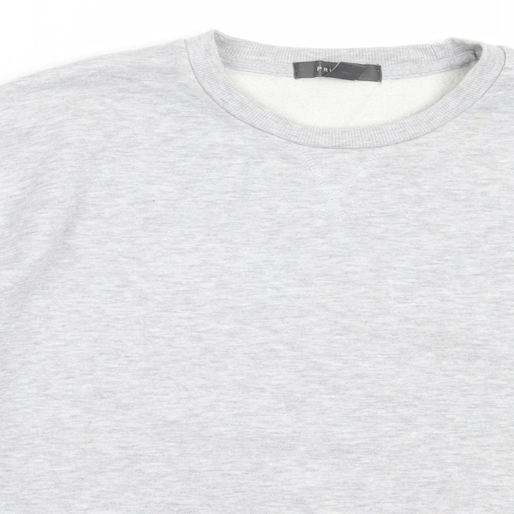 Primark Womens Grey  Cotton Pullover Sweatshirt Size M