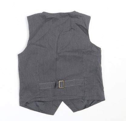 Mothercare Boys Grey Striped  Jacket Waistcoat Size 18-24 Months