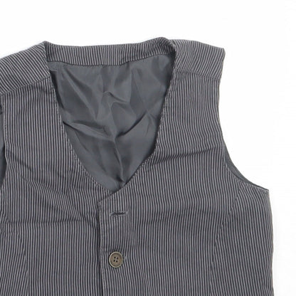 Mothercare Boys Grey Striped  Jacket Waistcoat Size 18-24 Months