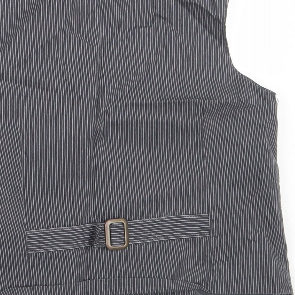 Mothercare Boys Grey Striped  Jacket Waistcoat Size 18-24 Months
