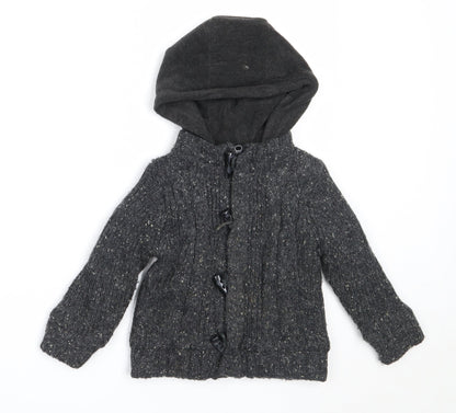Additional front view of Primark boys’ grey jacket, size 18-24, months