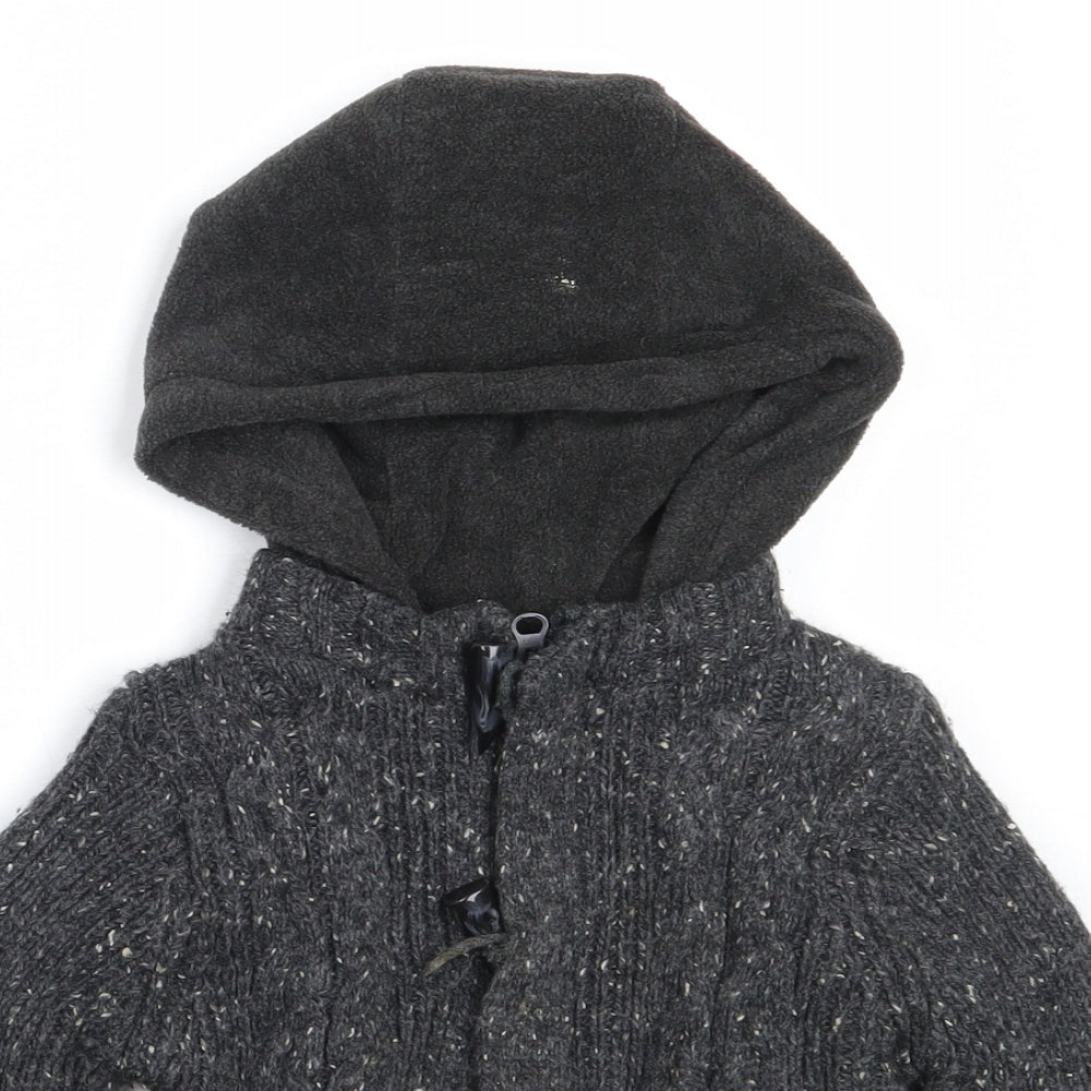 Close-up detail of Primark boys’ grey jacket, size 18-24, months