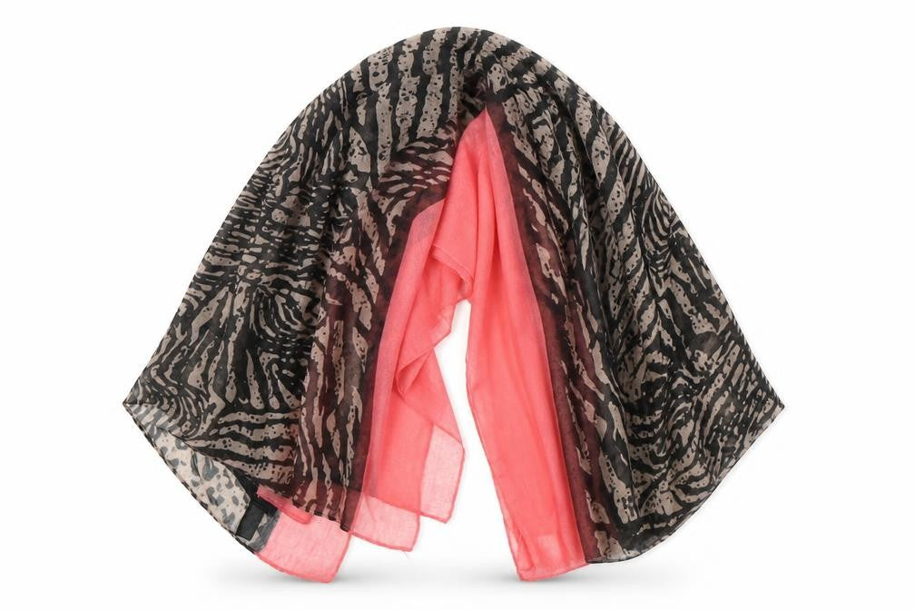 Front view of Warehouse women’s multicoloured animal print polyester shawl/wrap