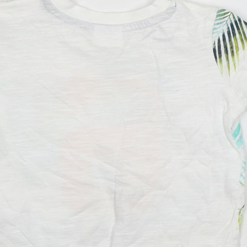 F&F Boys Multicoloured Floral Cotton Basic T-Shirt Size 3-6 Months Round Neck