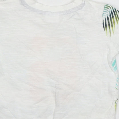 F&F Boys Multicoloured Floral Cotton Basic T-Shirt Size 3-6 Months Round Neck