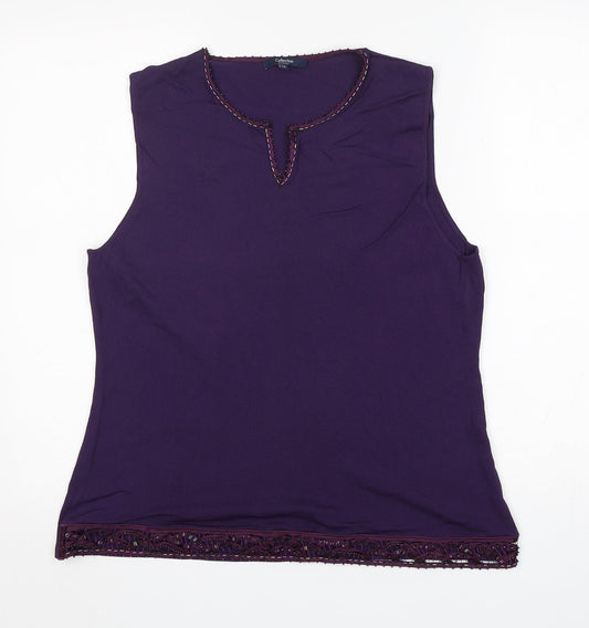Womens UK Size 18 Debenhams Purple Vest Jumper