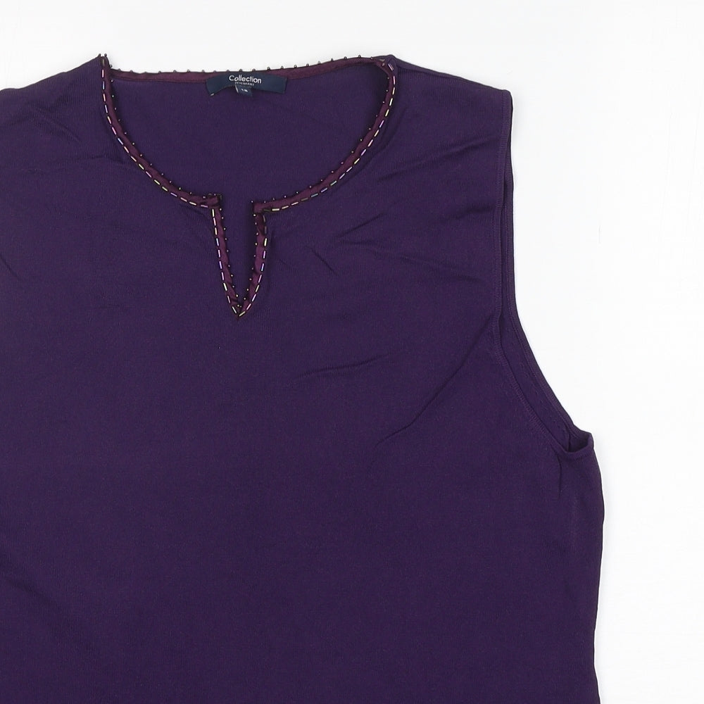 Womens UK Size 18 Debenhams Purple Vest Jumper