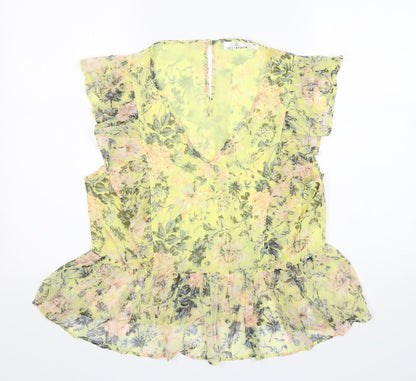 Womens UK Size M Loststock Yellow Basic Blouse