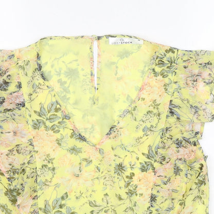 Womens UK Size M Loststock Yellow Basic Blouse