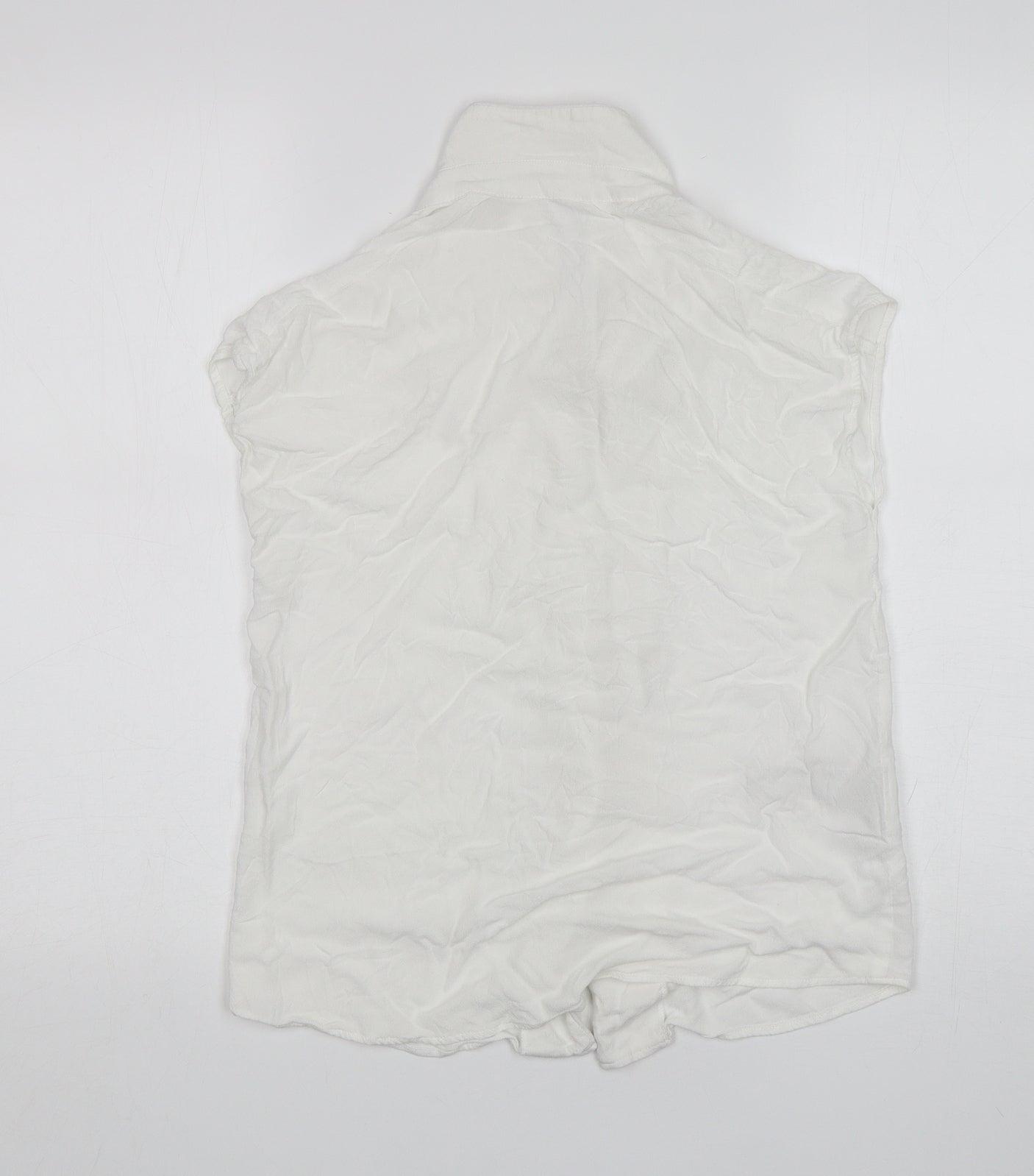 Womens UK Size XS Mango White Basic Button-Up