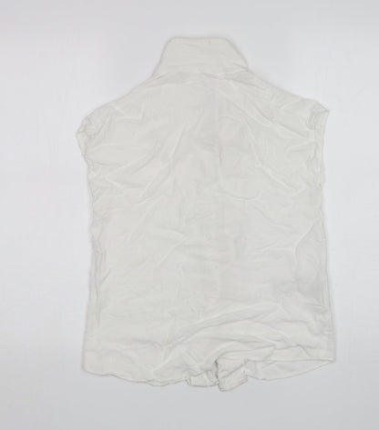 Womens UK Size XS Mango White Basic Button-Up