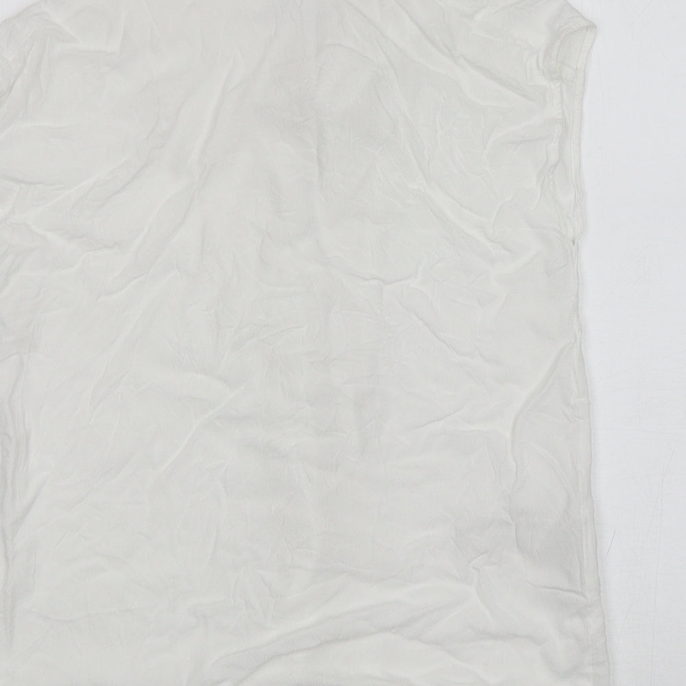 Womens UK Size XS Mango White Basic Button-Up