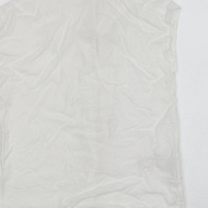 Womens UK Size XS Mango White Basic Button-Up