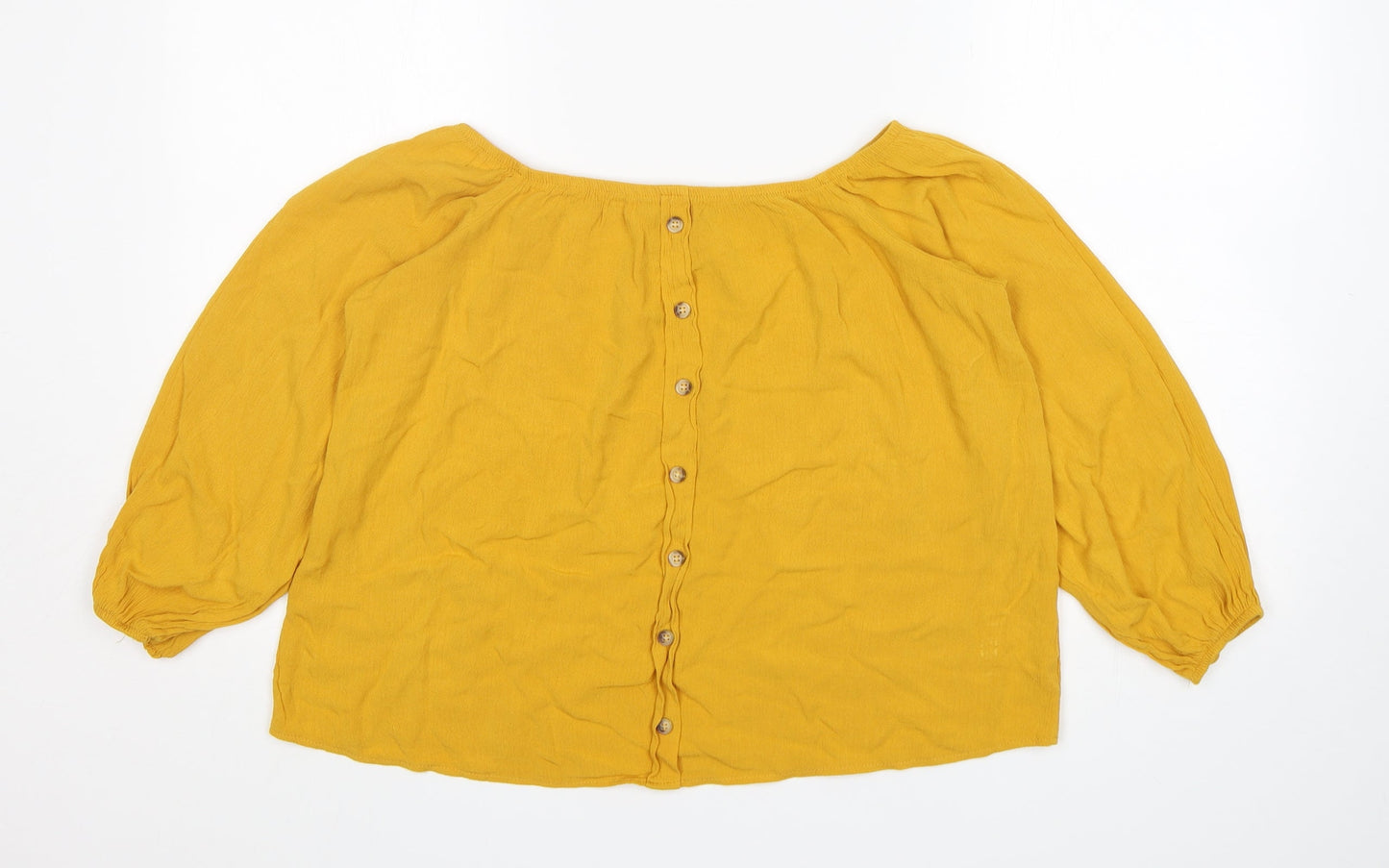 Womens UK Size 14 Select Yellow Basic Blouse