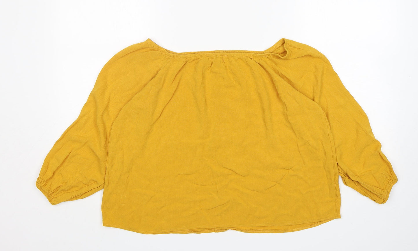 Womens UK Size 14 Select Yellow Basic Blouse