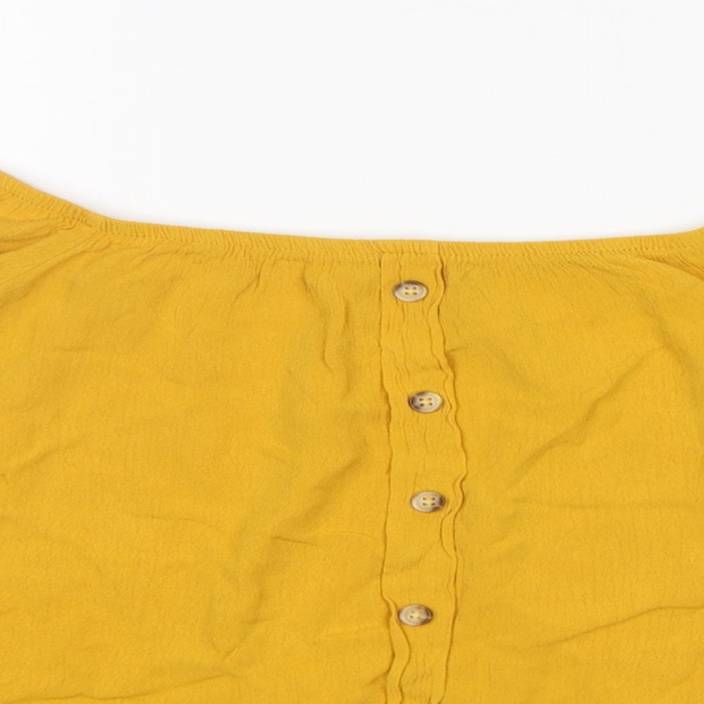 Womens UK Size 14 Select Yellow Basic Blouse