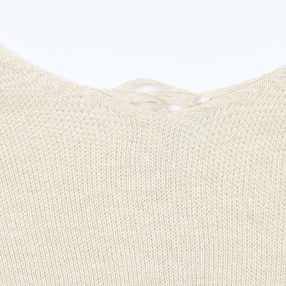 George Womens White  Acrylic Pullover Sweatshirt Size 16  Tie