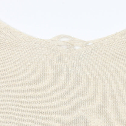 George Womens White  Acrylic Pullover Sweatshirt Size 16  Tie