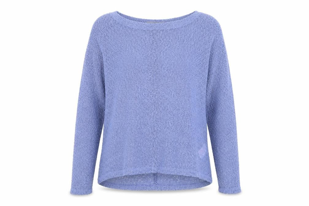 Front view of Primark women’s purple polyester pullover sweatshirt, size UK 10, pullover