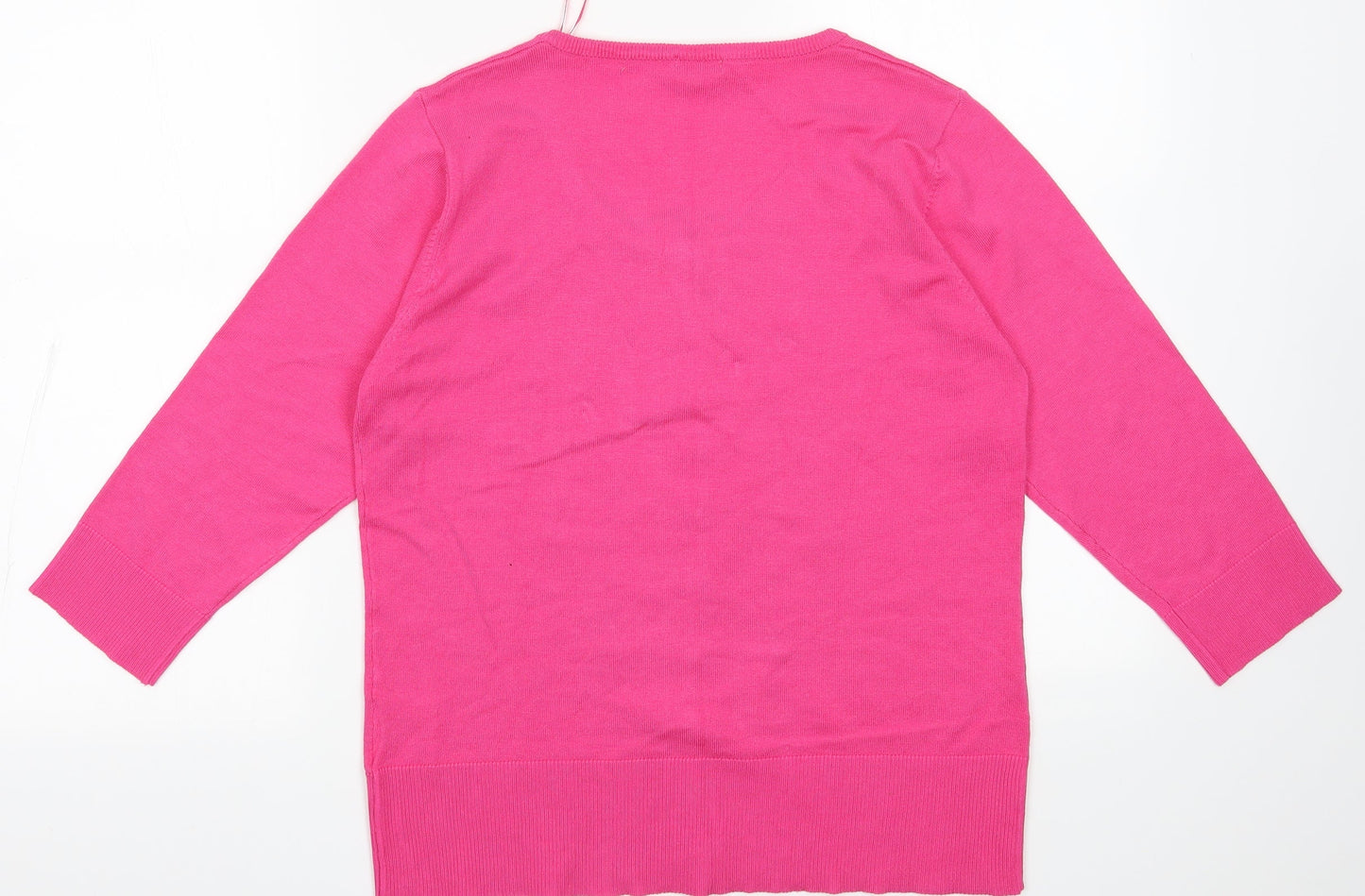 Womens UK Size M text Pink Cardigan Jumper
