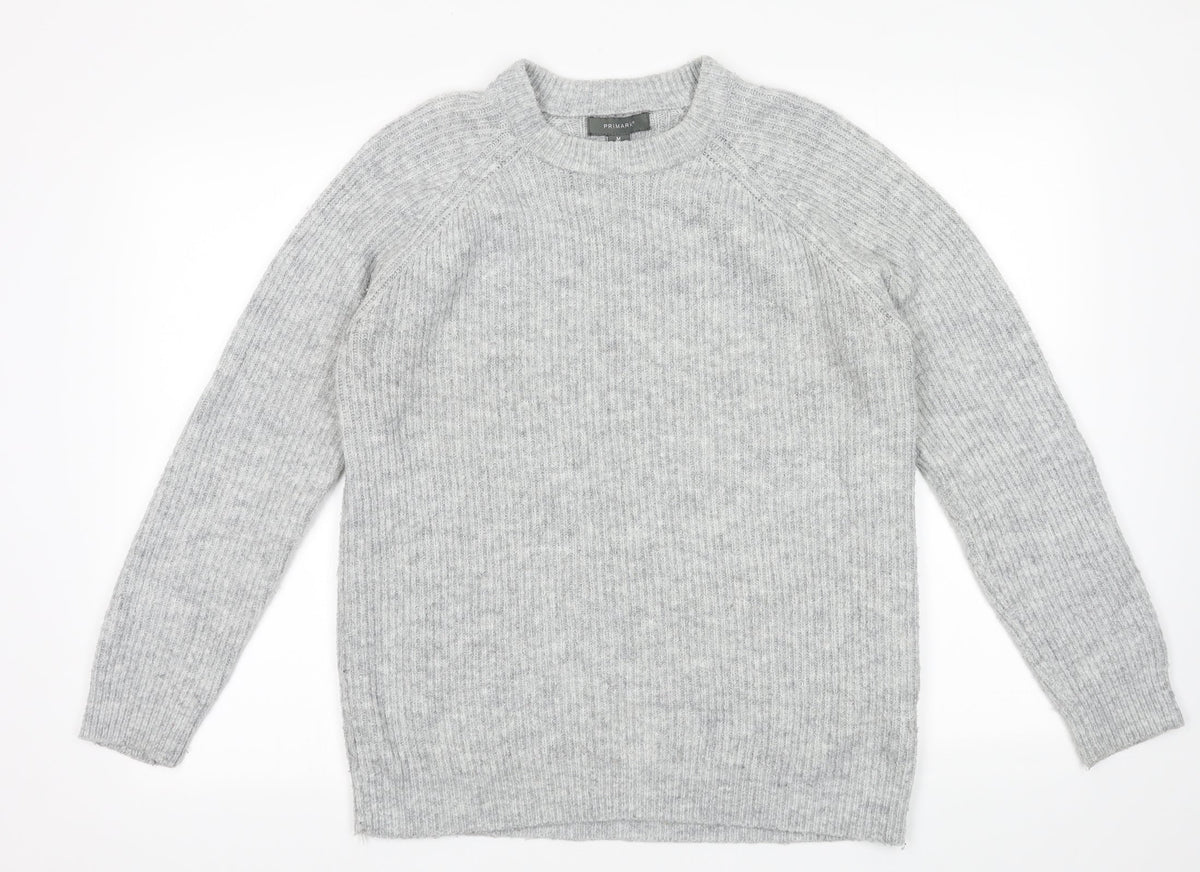 Additional front view of Primark women’s grey acrylic pullover sweatshirt, size M, pullover