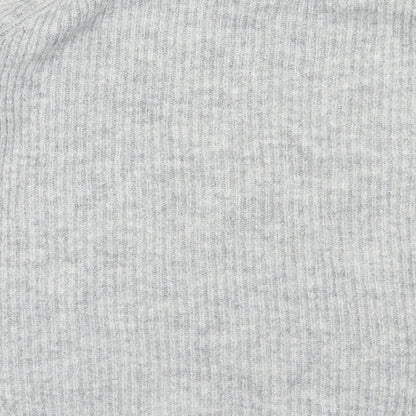Brand and care label for Primark women’s grey acrylic pullover sweatshirt, size M, pullover