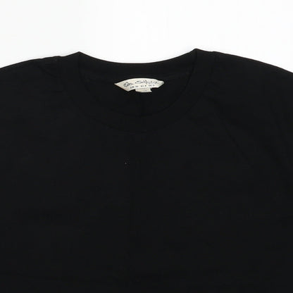 Womens UK Size 8 Miss Selfridge Black Cropped T-Shirt