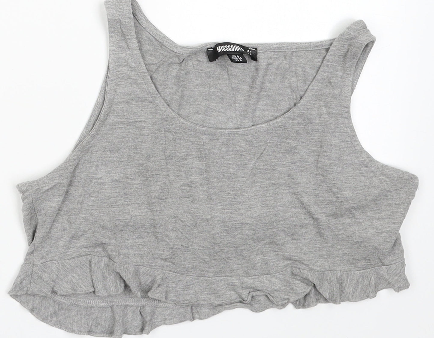 Womens UK Size 6 Missguided Grey Cropped Tank
