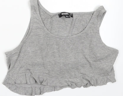 Womens UK Size 6 Missguided Grey Cropped Tank