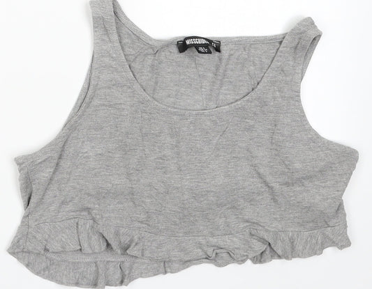 Womens UK Size 6 Missguided Grey Cropped Tank