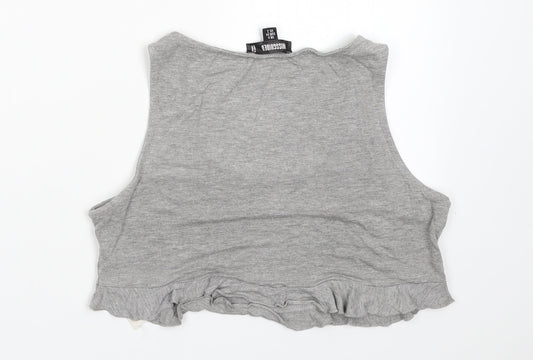 Womens UK Size 6 Missguided Grey Cropped Tank